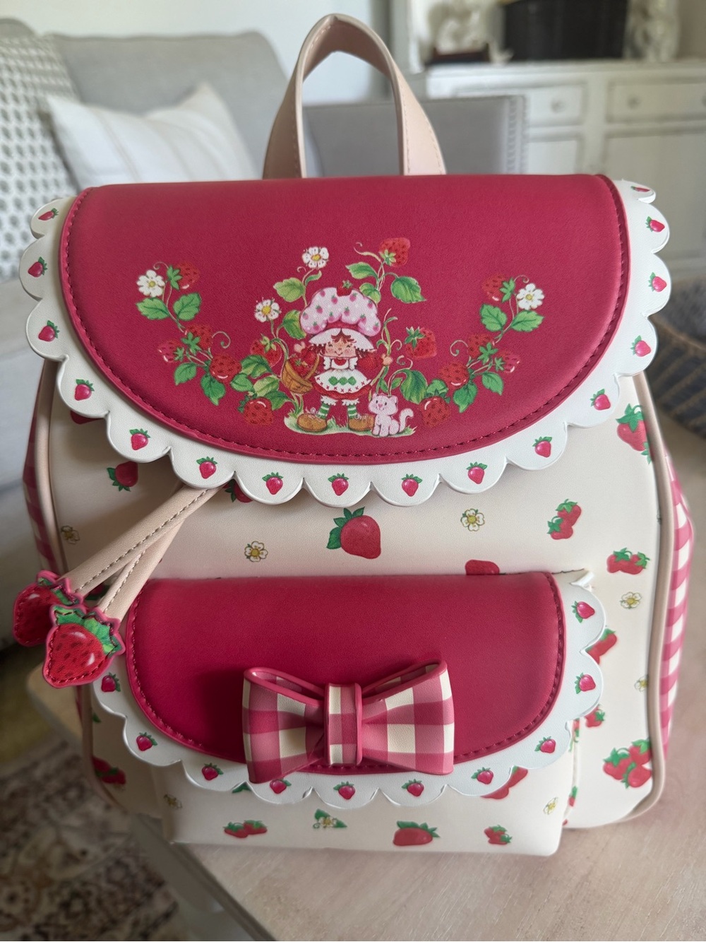 Strawberry Shortcake Hot Topic Pink & Cream Women's Backpack NWT